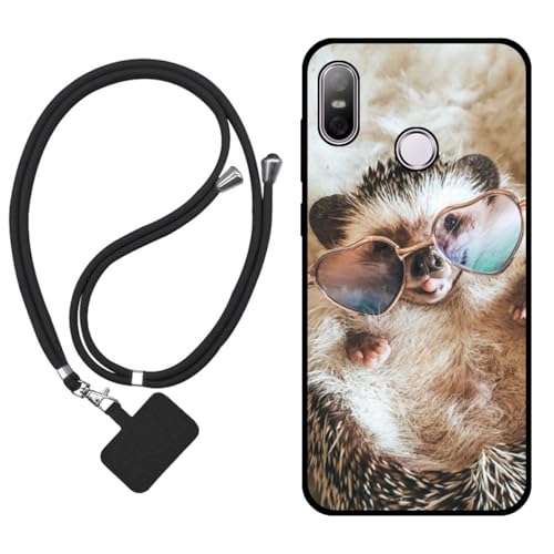Sunrive Funda Compatible con HTC U12 Life,Slim Fit Gel Mate Carcasa Case Bumper de Impactos y Anti-Arañazos Espalda Cover (Erizo)+1 X Correa Universal