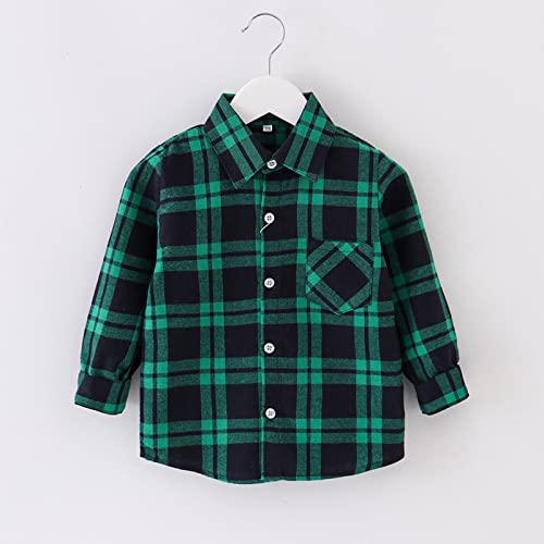 Toddler Boys Girls Jacket Long Sleeve Lapel Button Down Plaid Shirt Fall Winter Clothes2