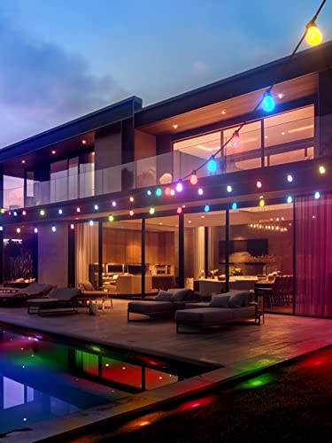 Addlon 48Ft Rgbw Smart Outdoor String Lights With App Control, Customize Color Patio Lights With 15 Dimmable Led Bulbs Waterproof Shatterproof For Patio, Porch #TOP6