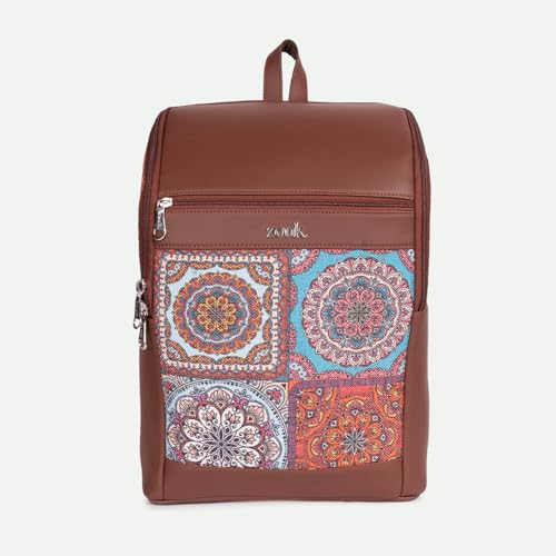 Image of ZOUK Amalia Unisex Vegan Leather Laptop Backpack (Large) | Stylish Office & Travel Backpack for Men & Women | Fits 15-inch Laptop |