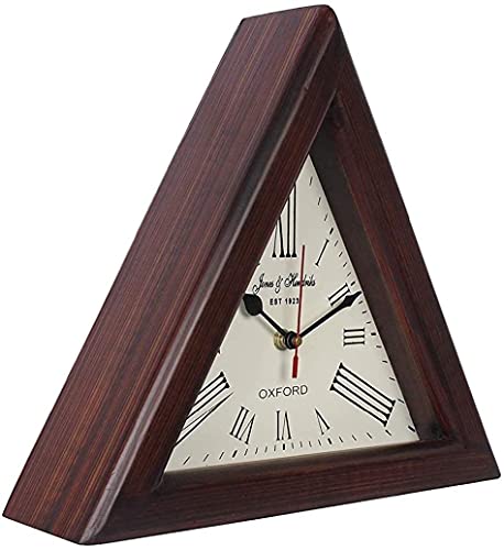 AHSKY Time Instruments Triangle Wooden Analog Clock 12 Inches Wooden Analog Triangle Wall Clock Designer Number Wall Mounted Clock For Office Hallway Dining & Living Room Home & Decor Gift Item