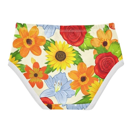 Fun Toddler Girls Underwear 2t Cotton Panties for Girl Colorful Floral Beige Kids Briefs Undies2