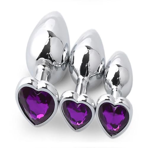 Bouchon anal en métal avec bijou coeur : kit de luxe pour adulte