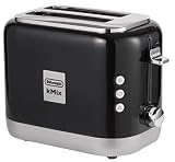 De'Longhi (デロンギ) ポップアップトースター ケーミックス [kMix] TCX752J-BK トースト 食パン 片面焼き可能 5~10枚切り 焼き目調整5段階 焼き目チェック機能 [リッチブラック] デロンギファミリー登録で3年保証
