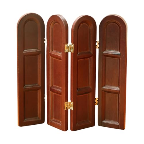 Écran miniature pour maison de poupée, porte moustiquaire de maison de poupée | Paravent en bois de style chinois | Meubles de maison de poupée 1: 12,...