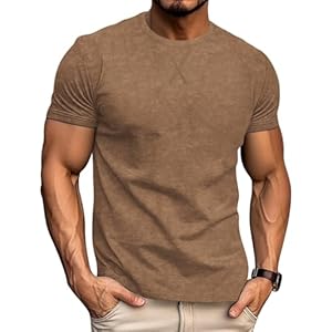 LOGEEYAR Men’s Athletic Washed T-Shirts Basic Crew Neck Tees Tops Causal Distressed Cotton T Shirts for Men