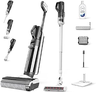Tineco Floor one S5 Combo Power KIT odkurzacz do pracy na mokro i na sucho, bezprzewodowy odkurzacz do usuwania plam, sierści zwierząt, do twardej podłogi, biura, wielofunkcyjny, ultralekki, wyświetlacz LED, Wi-Fi, aplikacja