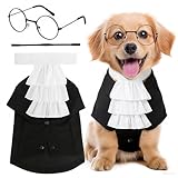 4 Pcs Judge Costume Set Include Dog Judge Robe Adjustable False Collar Anti-Slip Rope and Glasses,Halloween Judges Costume Accessory for Dogs Cats Holiday Halloween Cosplay, Medium