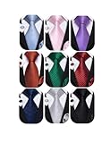 Barry.Wang 6 PCS Men Ties Set Silk Business Fashion Woven Necktie Handkerchief Cufflinks Paisley Stripe Wedding Party