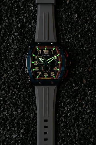 Image of Nubeo Men's 49mm Magellan Retrograde Chronograph Watch with Rubber Strap NB-6088