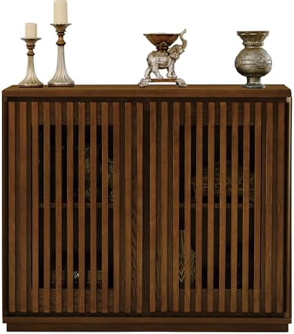 Narrow Sideboard Buffet Cabinet,Small Wooden Storage Cabinet Waln...