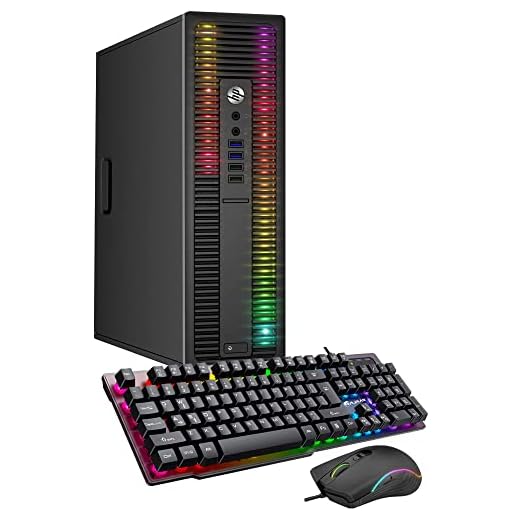 HP ProDesk Desktop RGB Lights Computer Intel Core i5 6500 3.2 GHz 8GB RAM 256GB SSD Gaming PC Keyboard & Mouse, Windows 11 Pro (Renewed)