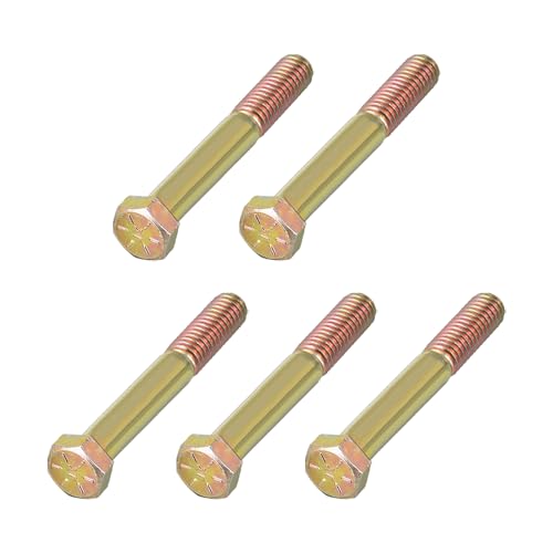 Image of METALLIXITY Hex Bolts (3 /8-16x3) 5Pcs, Carbon Steel Zinc Plated Partial Threaded, Coarse Thread UNC Hex Head Screw Bolt - for Furniture Repair, Yellow