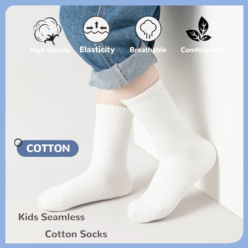 Girls Seamless Socks Kids Cotton Crew Socks Boy Athletic Socks 6 Pack2