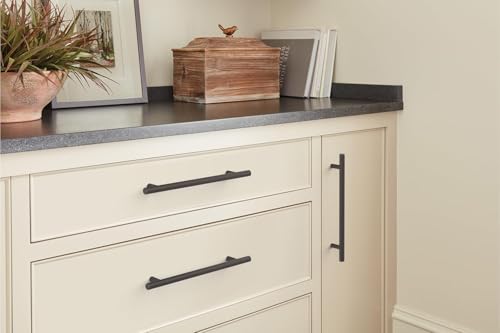 Image of Amerock 10 Pack 7 inch Bar Pulls Oil-Rubbed Bronze Drawer Pull | 7 inch (178mm) Center-to-Center Mounting Distance and 9-3 /8 inches Overall Length, Durable Zinc Cabinet Hardware