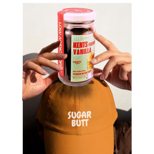 Image of Kents Coffee French Vanilla Instant Coffee | 100% Arabica | LOW ACIDIC COFFEE | Serve HOT & COLD | Smooth & Aromatic Vanilla Flavoured Instant Coffee Powder | Crafted with Natural Vanilla Beans | Chikmagalur | Medium Roast | No SUGAR | No Artifical Flavour ( 50 g Jar)