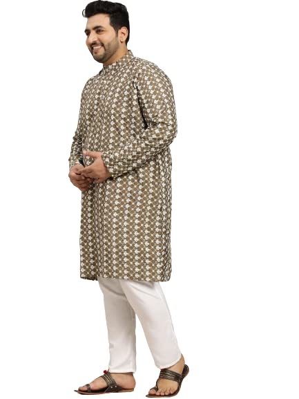 Image of SOJANYA (Since 1958, Men's Silk Blend Grey Kurta Pyjama & Silk Blend Jacket Combo