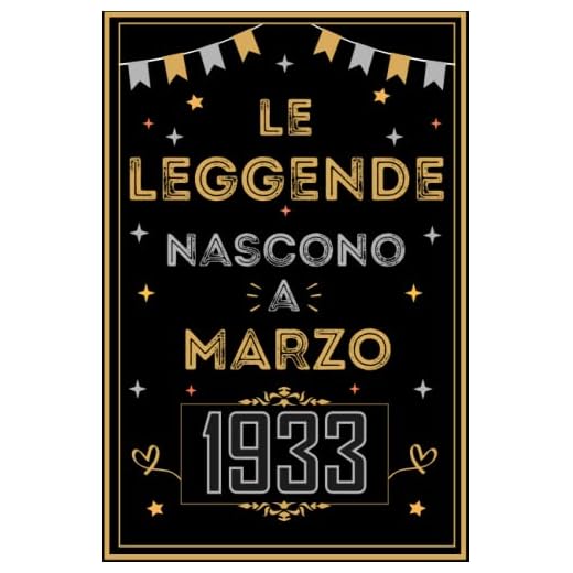 TACCUINO, LE LEGGENDE NOSCONO A MARZO 1933: Regali Compleanno uomo e donna, 90 Anni di Compleanno Regalo uomo e donna 90 Anni, Regalo per lui/lei, Taccuino da 120 pagine