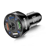 AHDXKUE USB Car Charger, 4 Port QC 3.0 Car Fast...