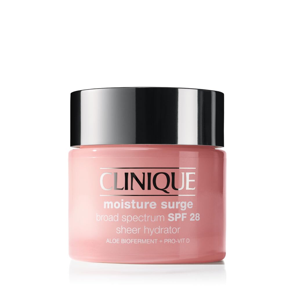 Clinique Moisture Surge Broad Spectrum SPF 28 Sheer Hydrator Face Moisturizer With Hyaluronic Acid, Aloe Bioferment + Provitamin D | Hydrating + Protecting