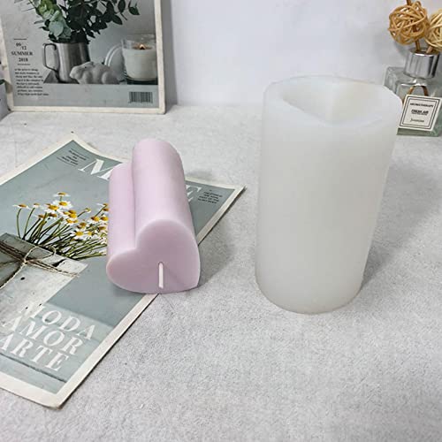 3D Pillar Silicone Candle Mold, Creative Heart-Shaped Pillar Sculpture Casting Mold Handmade Resin Mould Aroma Wax Making Mold For Candle Making Diy Crafts Soap Beeswax Chocolate Cake #TOP3