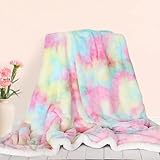 Sleepwish Cute Fuzzy Unicorn Blanket Girls Thick Fleece Blanket Rainbow Decorative Sofa Couch Floor Throw Warm Cozy Super Soft Bed Cover Long Shaggy Hair Faux Fur Sherpa Backing Pink 51 x 63 Inch Full