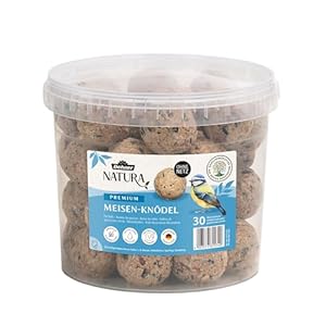 Dehner Natura Premium Meisenknödel ohne Netz, ganzjähriges Wildvogelfutter proteinreich / energiereich, hochwertiges Vogelfutter für Wildvögel, im Eimer, 30 Stück je 90 Gramm (2.7 kg)