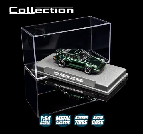 Image of Jada Majorette Collection - 1975 Porsche 930 SPDER 1:64 Die-Cast Model Car with Rubber Tires & Display Case, for Collectors & Adults