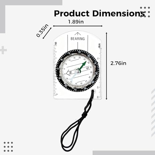 Brújulas para senderismo acrílicas transparentes, set de 9 piezas miniatura 4