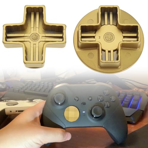 Image of ECSiNG 2Pcs Metal D-Pads Paddles Replacement Parts Directional Pad Kits Compatible with Xbox One Elite Series 2 Compatible with Xbox Elite 2 Core, Gold