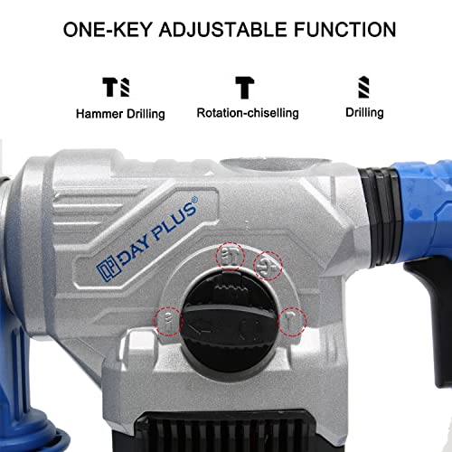 Bohrhammer SDS plus 1500W Aufprallfrequenz 0-4000 spm 6 Joule – Starkes Bohrmaschine Schlagbohrmaschine Set mit Zubehör… – Bild 7