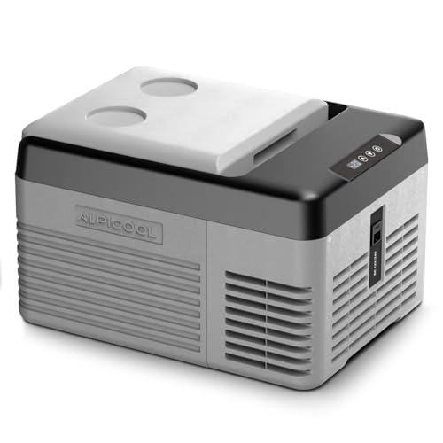 Alpicool Car Refrigerator 12 Volt Portable Car Fridge 10 Quart（9 L Electric Cooler with AC/DC，Car Refrigerator Freezer for Truck Van RV Camper SUV, Camping Boat Travel，-4~68°F