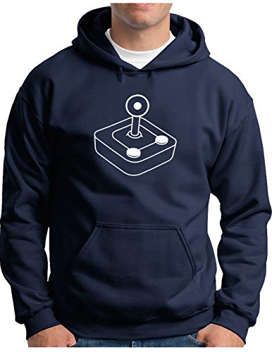 Sweat à capuche rétro Gamer OM3 bleu marine pour soirée jeux vidéo