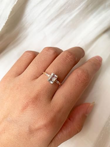 Vintage Emerald Engagement Ring Gold Dainty February May Birthstone Rings Green Amethyst Promise Wedding Statement Jewelry3