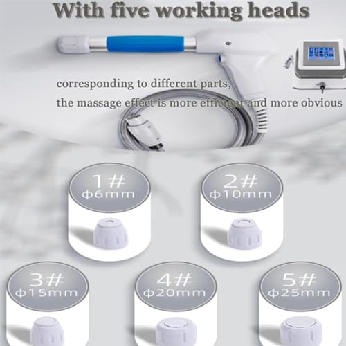 Máquina de Terapia por Ondas de Choque para Alivio de Dolor Articular y Muscular - Cabezas de Trabajo Enfocadas y Radiales para Regeneración Efectiva de Tejidos, 0.5-8 Bar, Diseño Portátil, Azul miniatura 7