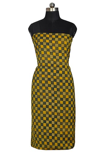 Image of Ethnics of Kutch Womens's Ajrakh Modal Silk Natural Dye Hand Block Print Unstitched Kurta Fabric