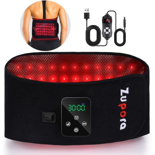 Zupora Cordless Back Massager Belt,Red Light Therapy Massage Belt...
