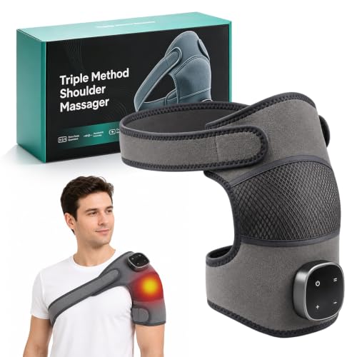 Almohadilla de Masaje para Hombros, Almohadilla Masajeadora para Hombros Térmica Sin Cable Con 5 Niveles De Calor, 3 Modos De Vibración para Hombros, Codos, Rodillas y Cuello para el Hogar y Oficina