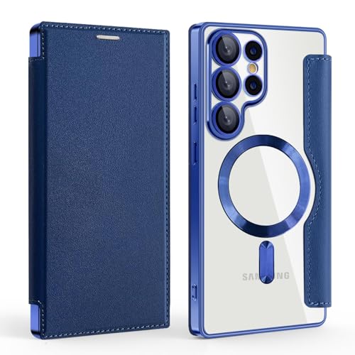 Galaxy S25 Ultra �p �P�[�X �蒠�^ MagSafe�Ή� ���b�L���H �N���A �w�� ���� �M�����N�V�[ S25 �E���g�� �p �X�}�z�P�[�X ���C�����X�[�d�Ή� ���� PU���U�[ SC-52F SCG32 �X�}�z�P�[�X �X�^���h�@�\ �J�[�h��