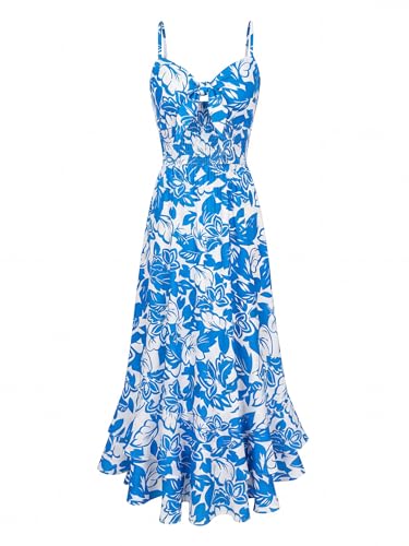 Image of GRACE KARIN Womens Maxi Floral Sundresses Summer Beach Boho Dress Spaghetti Strap Dresses Casual Fashion Clothes with Pockets