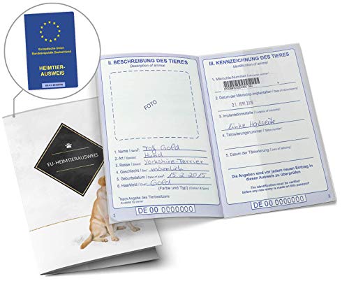 OLGS EU-Heimtierausweis Hülle Golden Touch Tierausweis Schutzhülle Geschenkidee Reisedokument Tiere Haustier Tierpass (Labrador, EU-Heimtierausweis)
