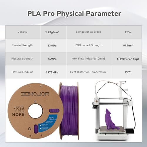 Image of 3DHoJor PLA+ Filament 1.75mm, 3D Printer Filament PLA Plus, Cardboard Spool 3D Printing Filament, Dimensional Accuracy + /- 0.03 mm, Purple, 1kg