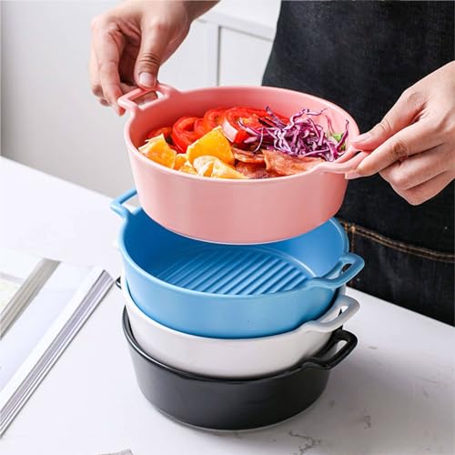 Molde redondo para lasaña, pequeño plato de cerámica para hornear, apto para horno de porcelana, perfecto para porciones individuales