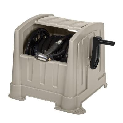 Garden Hose Reel Cart Suncast CPLPPJ100DT Hideaway with 100-Foot Hose Capacity, Heavy Duty Resin Portable. Perfect for Patio & Poolside Cleaning, Garden, Yard, Backyard, Lawn Car Wash.