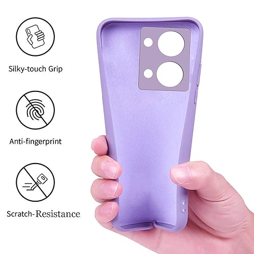 Image of A rtistque Liquid Silicone Matte Shockproof Flexible with Camera Protection Soft Back Cover Case for Oneplus Nord 3 - Purple