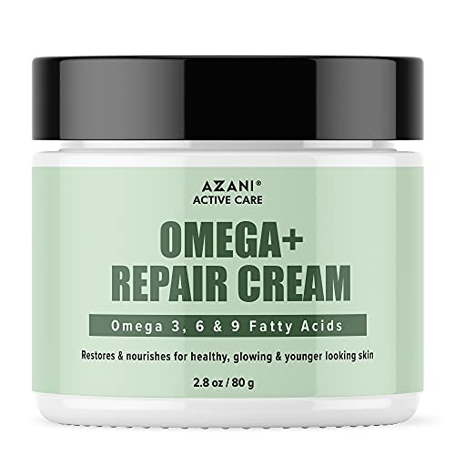 Azani Active Care Omega+ Reparaturcreme| Anti-Aging-Creme| Tiefenfeuchtigkeitscreme mit Omega 3,6 & 9, Vitamin C| Für feine Linien, Falten, trockene & stumpfe Haut 80g Cover