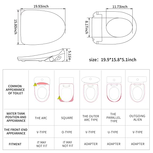 Bejoan Bidet Toilet Seat Electronic X3, Bidet Warm Water, Heated Toilet Seat With Warm Air Dryer, Remote Control, Stainless Steel Self-Cleaning Nozzle, Prewetting, White - Elongated #TOP5