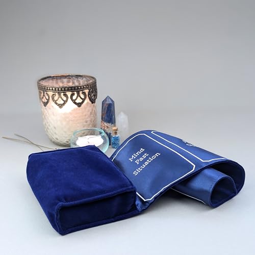 Witchy Cauldron Tarot Wrap and Pouch - Satin Tarot Storage and Spread Pattern Holder(Royal blue)4