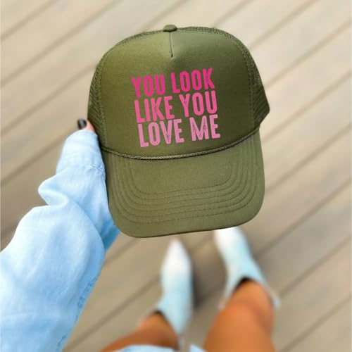 Image of You Look Like You Love Me Trucker Hat Country Song Lyrics Adult Classic 5 Panel Mesh Snapback