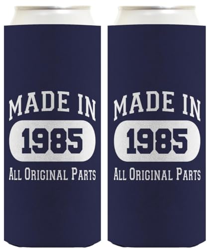 40th Birthday Gifts For Women Made In 1985 2-Pack Ultra Slim Can Thermocoolers